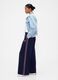 Blue cotton blend palazzo trousers_3
