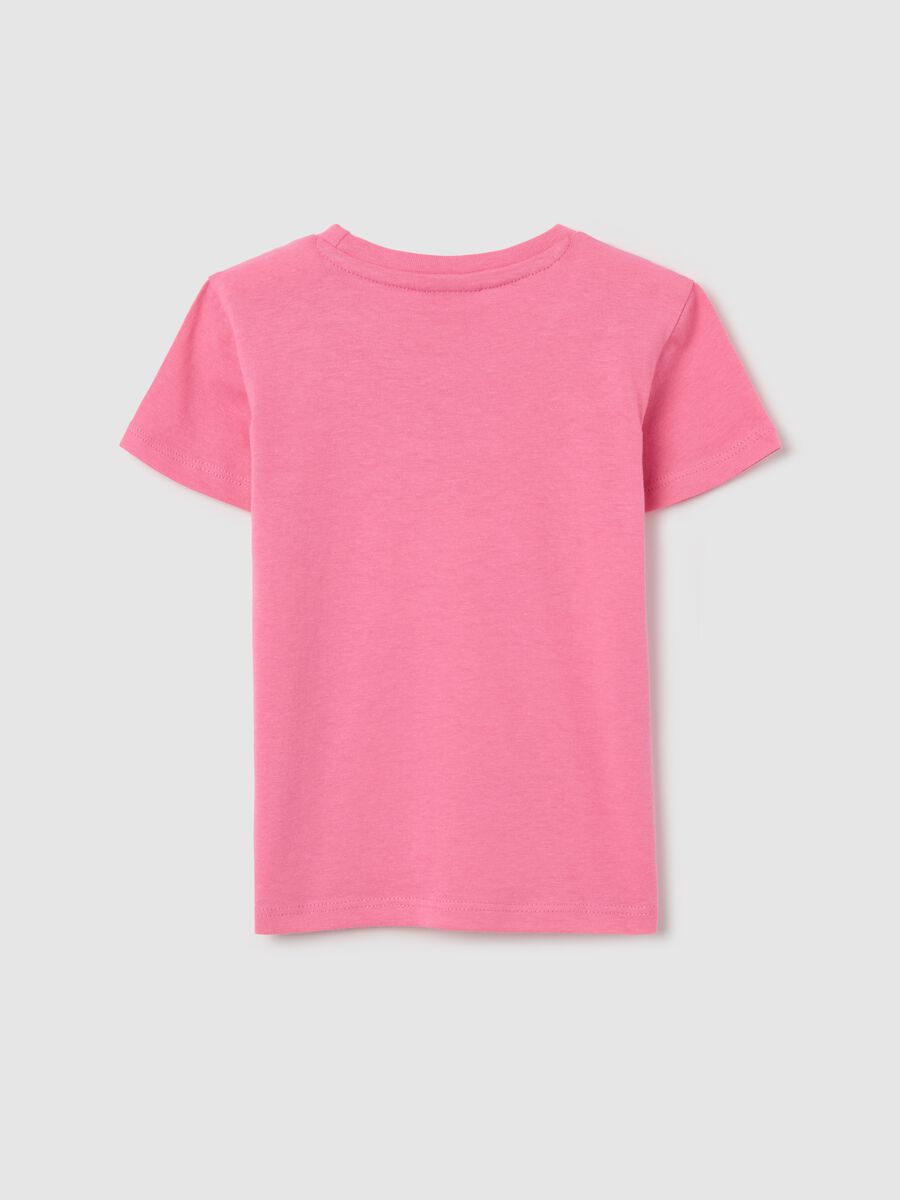 Pink T-shirt in cotton with print_1