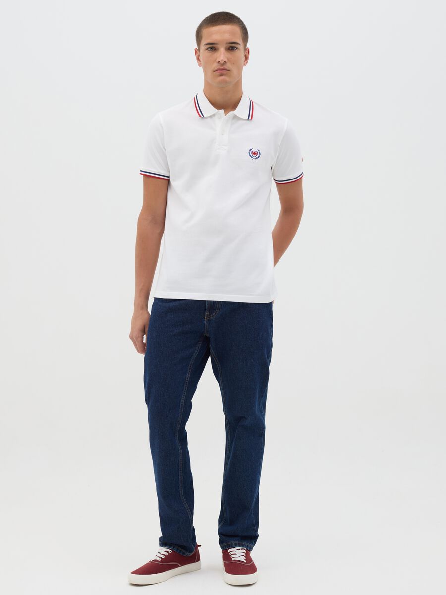 White short sleeve cotton polo Canada'S Trail_1
