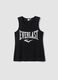 Black pure cotton tank top regular fit with Everlast logo_0