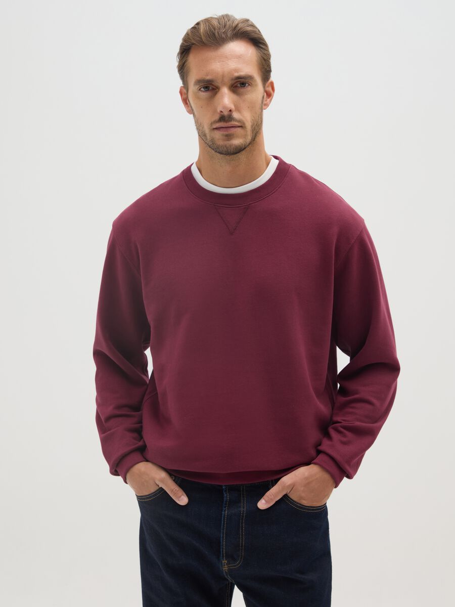 Red pure cotton sweatshirt regular fit_0
