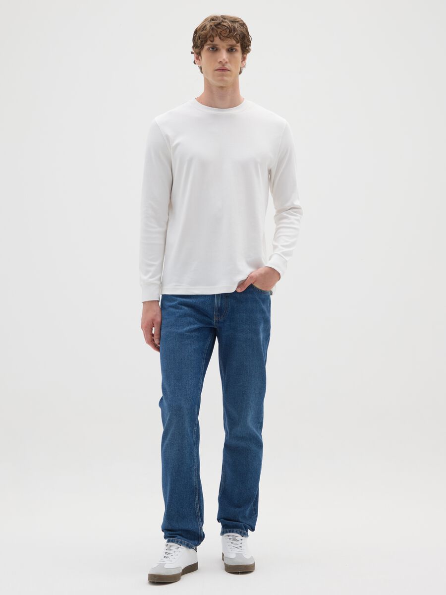 White cotton long sleeve top_1