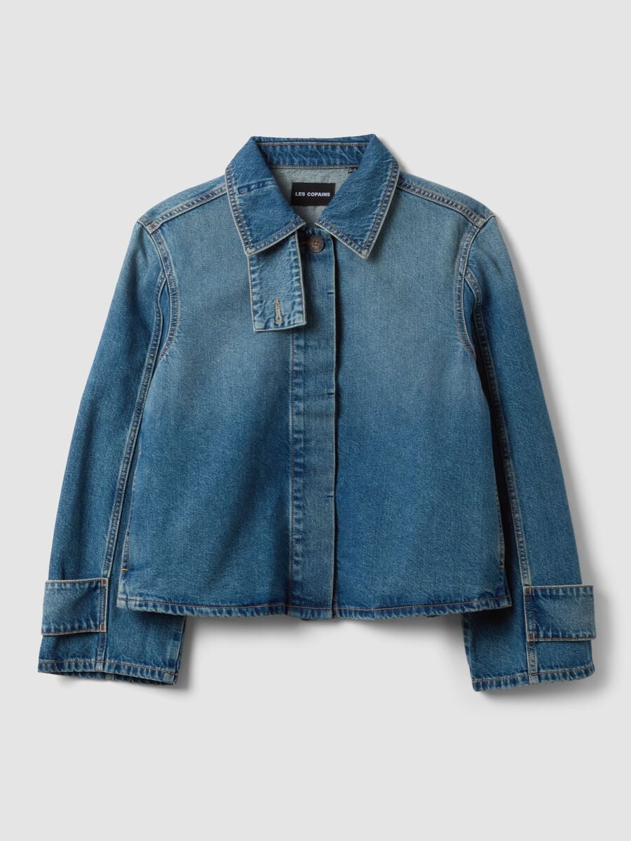 Blue oversized pure-cotton denim jacket_0