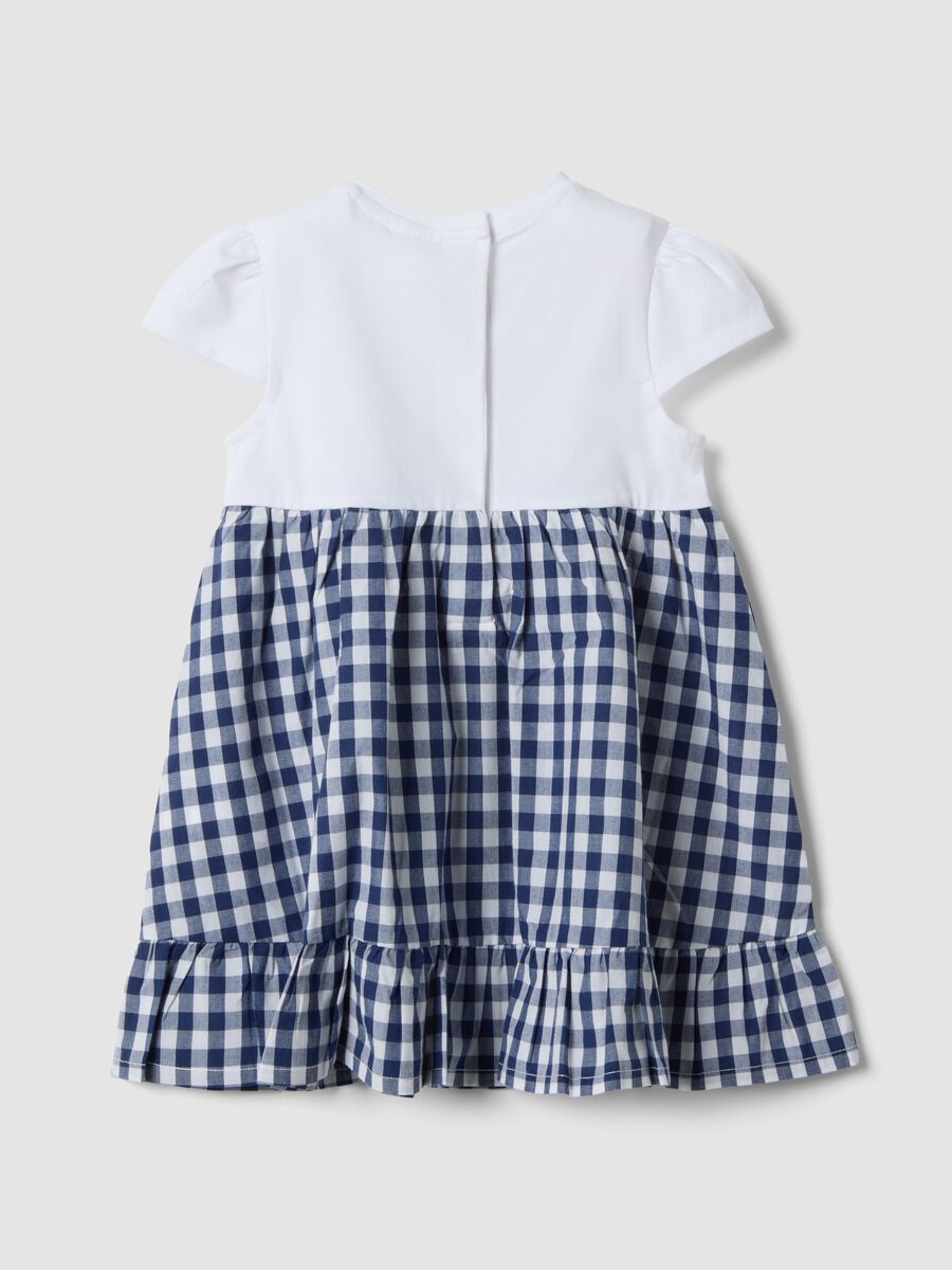 Vestito wide in cotone elasticizzato multicolor da bimba con Minnie_1