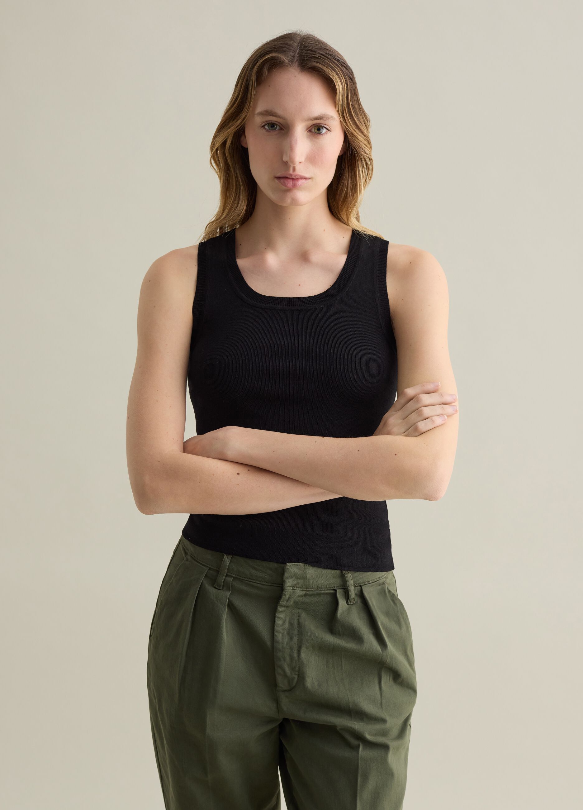 Solid colour tank top
