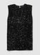 Abito nero senza maniche regular fit con paillettes_4