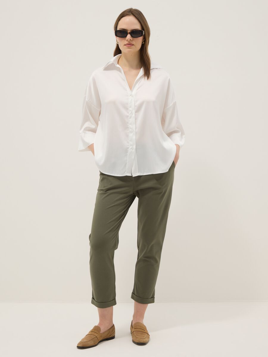 Camicetta satinata bianca regular fit_1