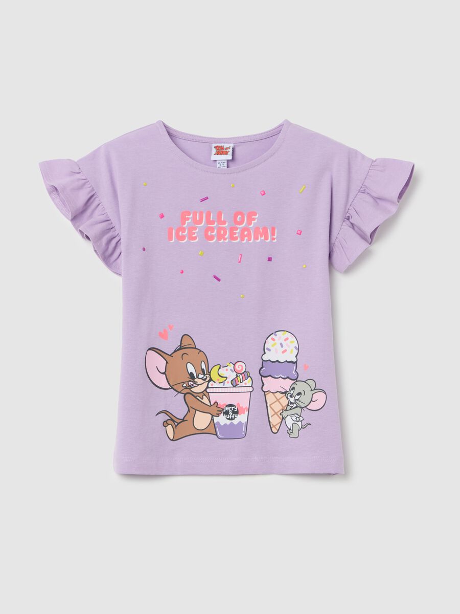 T-shirt with flounce and Jerry print_0