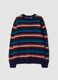 Navy striped pure wool crew-neck jumper_0