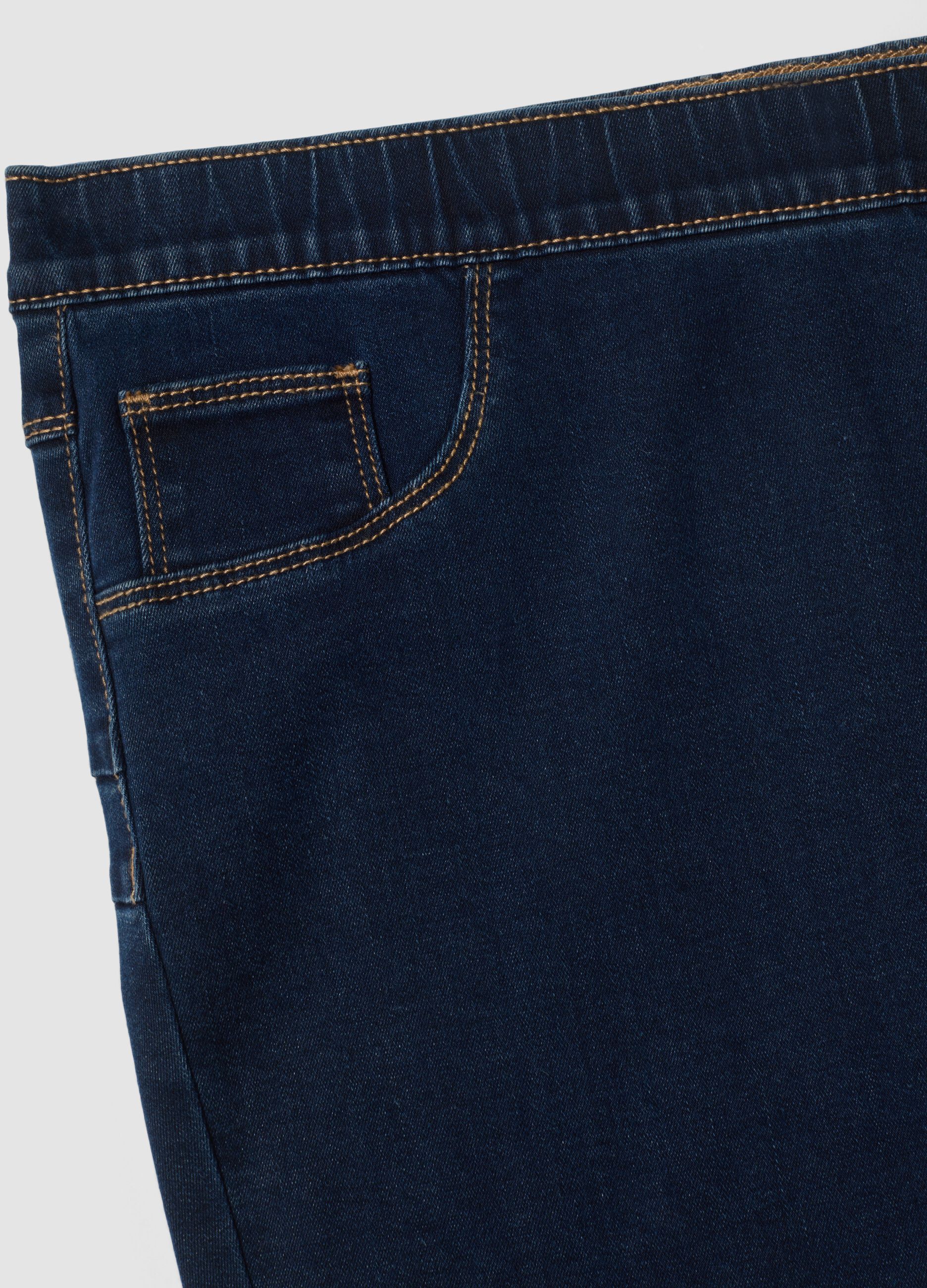 Jeans denim blu scuro bootcut in misto cotone e viscosa elasticizzata