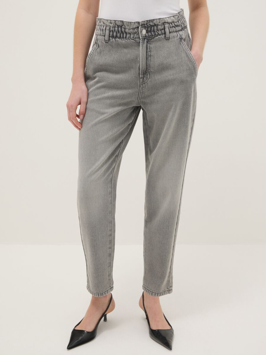 Grey Pure Cotton Baggy Trousers_1