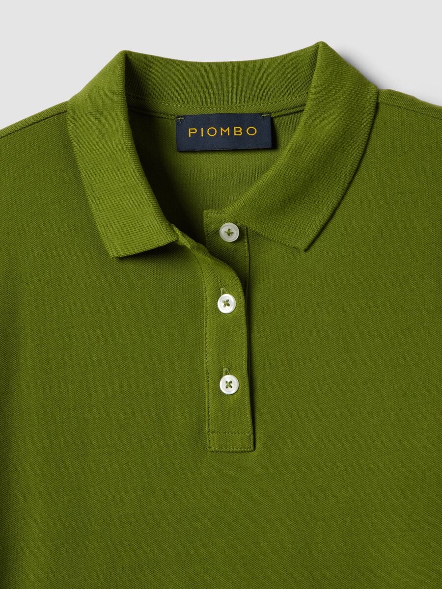 Polo verde a maniche corte in puro cotone regular fit_5