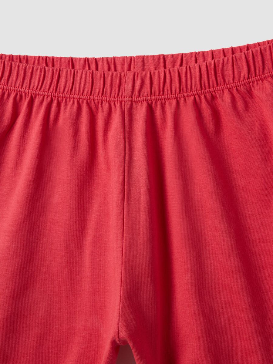 Pigiama in puro cotone multicolor da ragazza regular fit con fragola_3