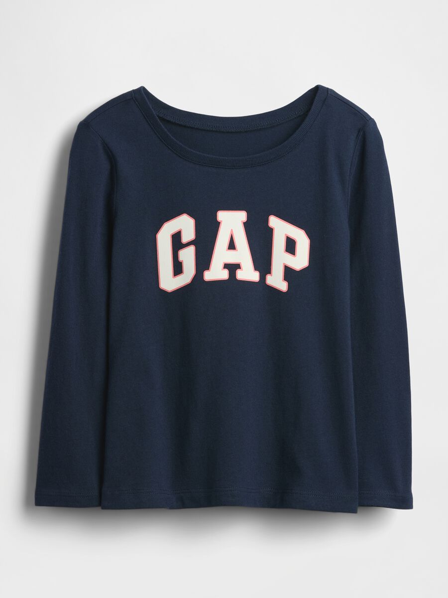 Girl's blue long-sleeve cotton shirt_0