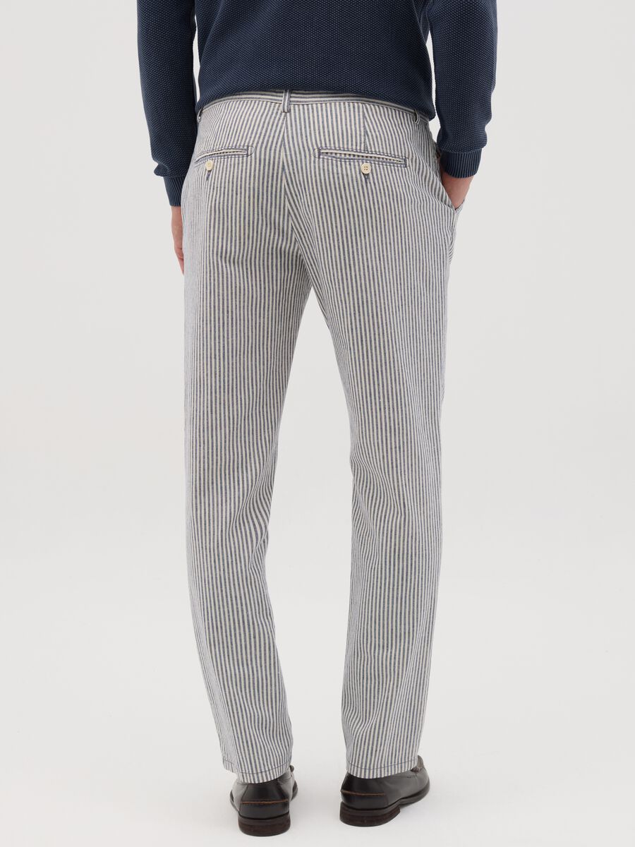 Pantaloni da uomo in cotone elasticizzato bianchi slim fit_3