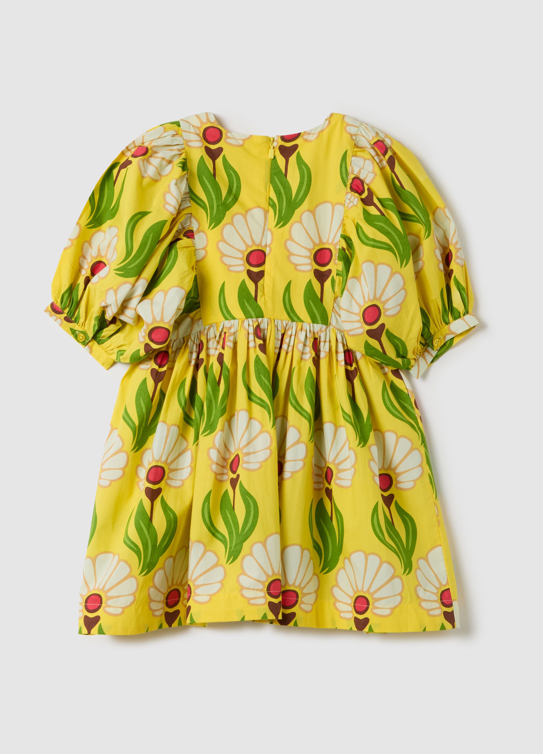 Yellow dress with floral print