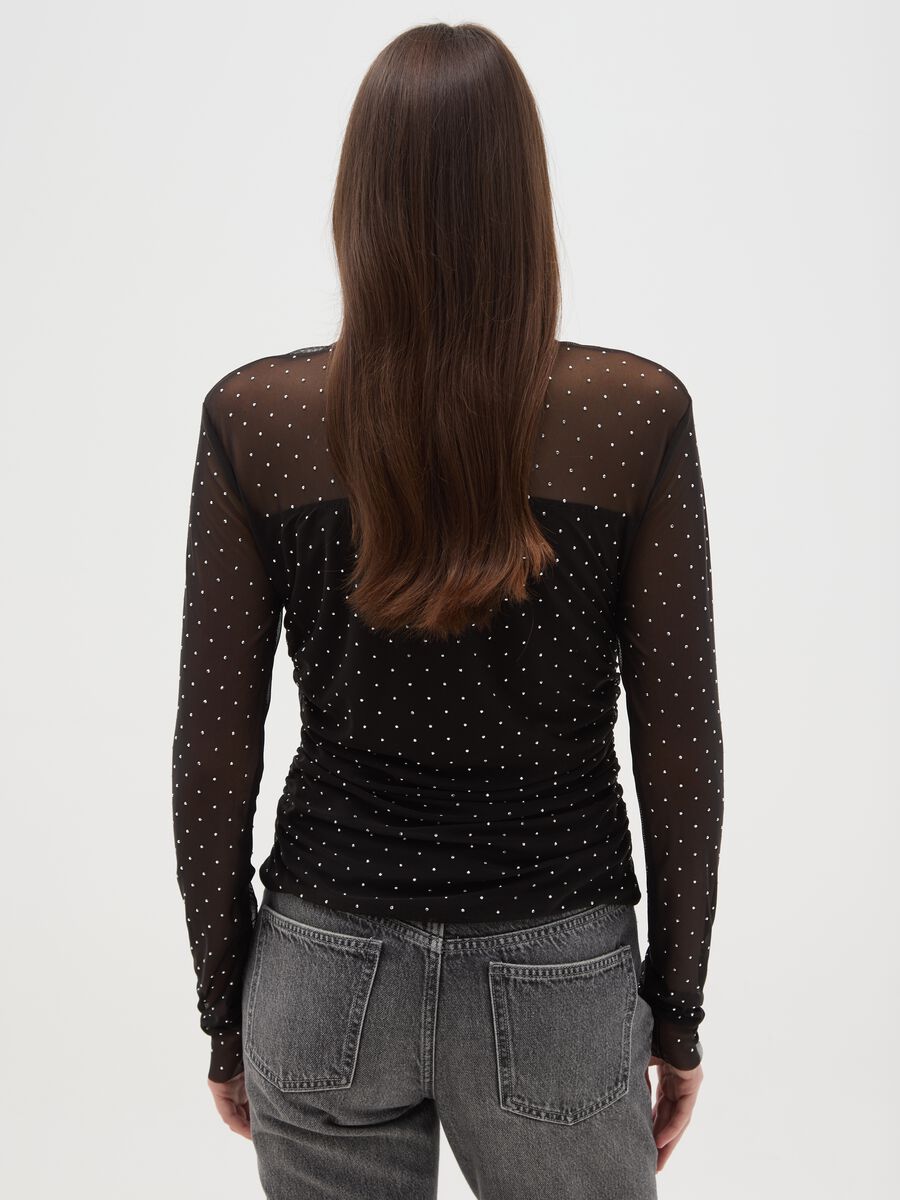 Maglia nera regular fit con pois_2