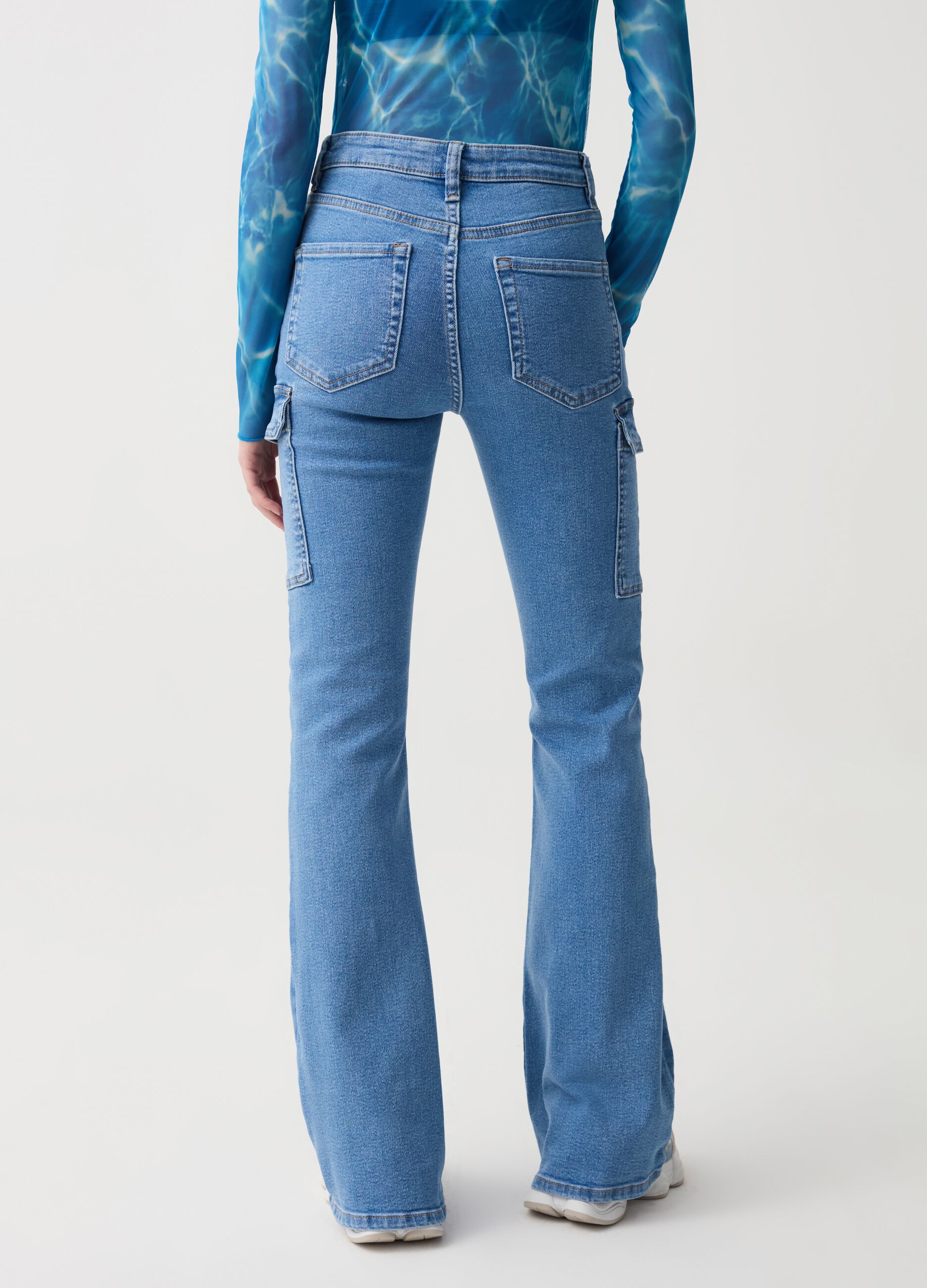 Flare-fit cargo jeans