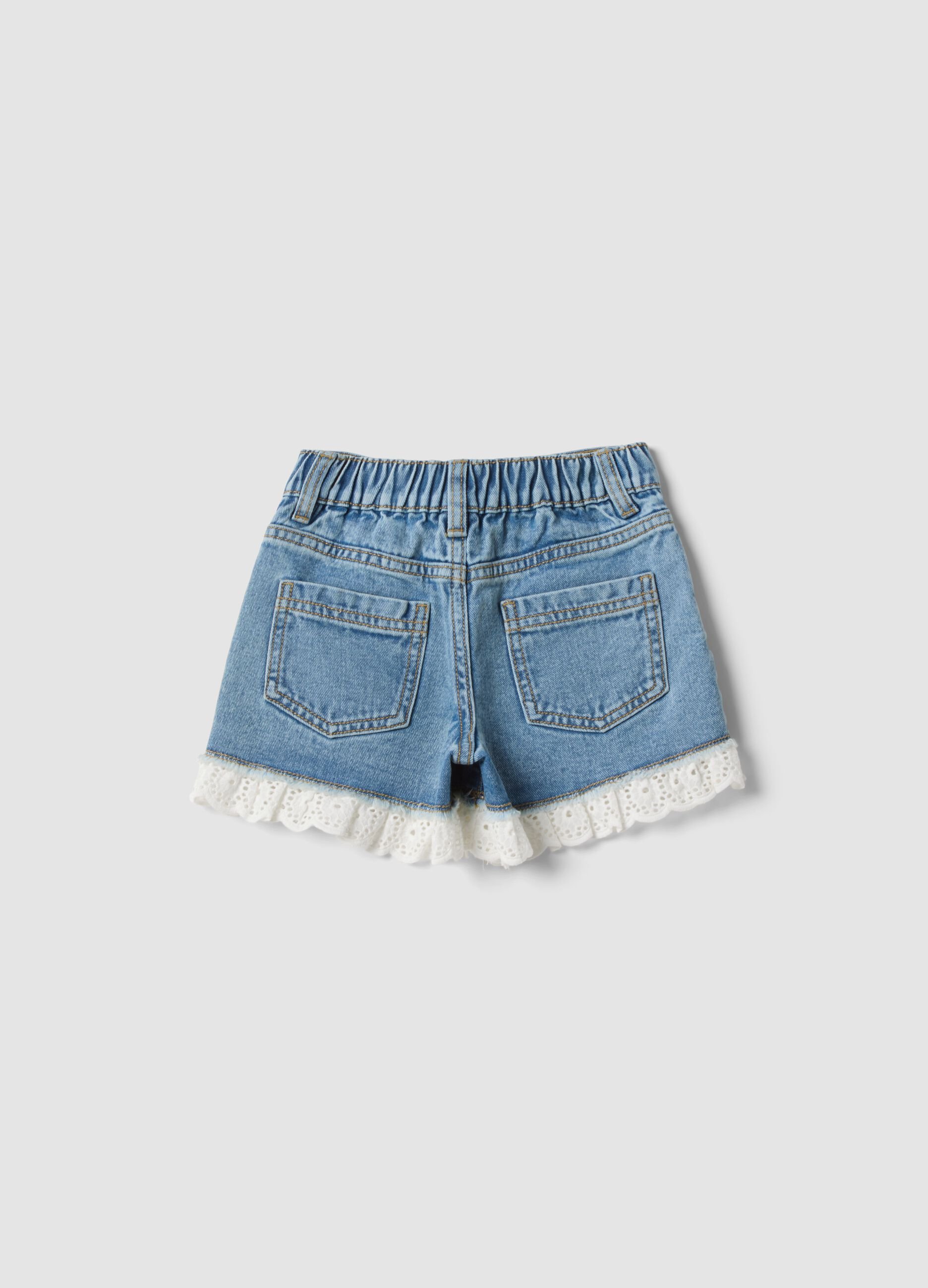 Pure cotton shorts with embroidery