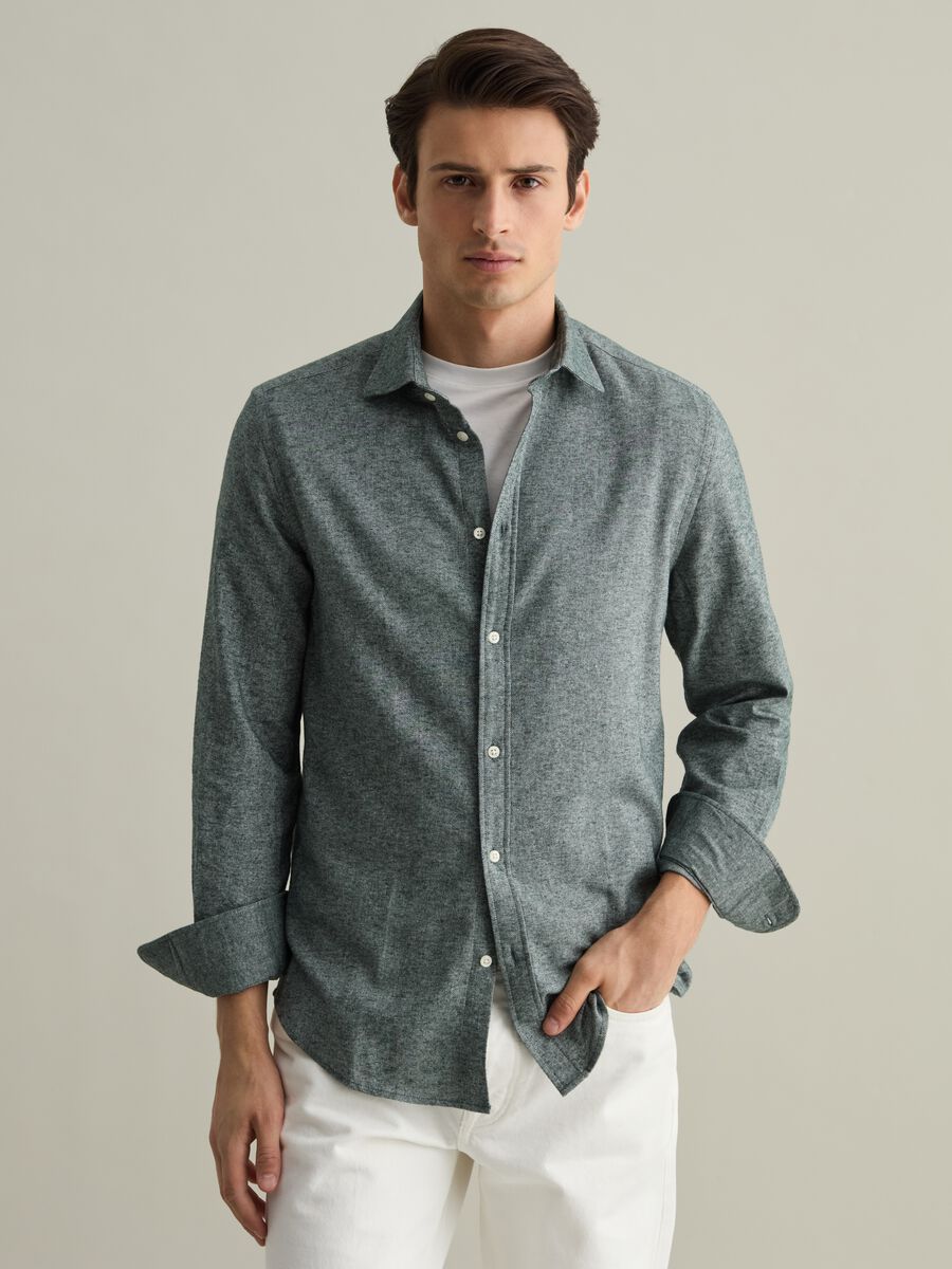 Shirt in mélange flannel_0