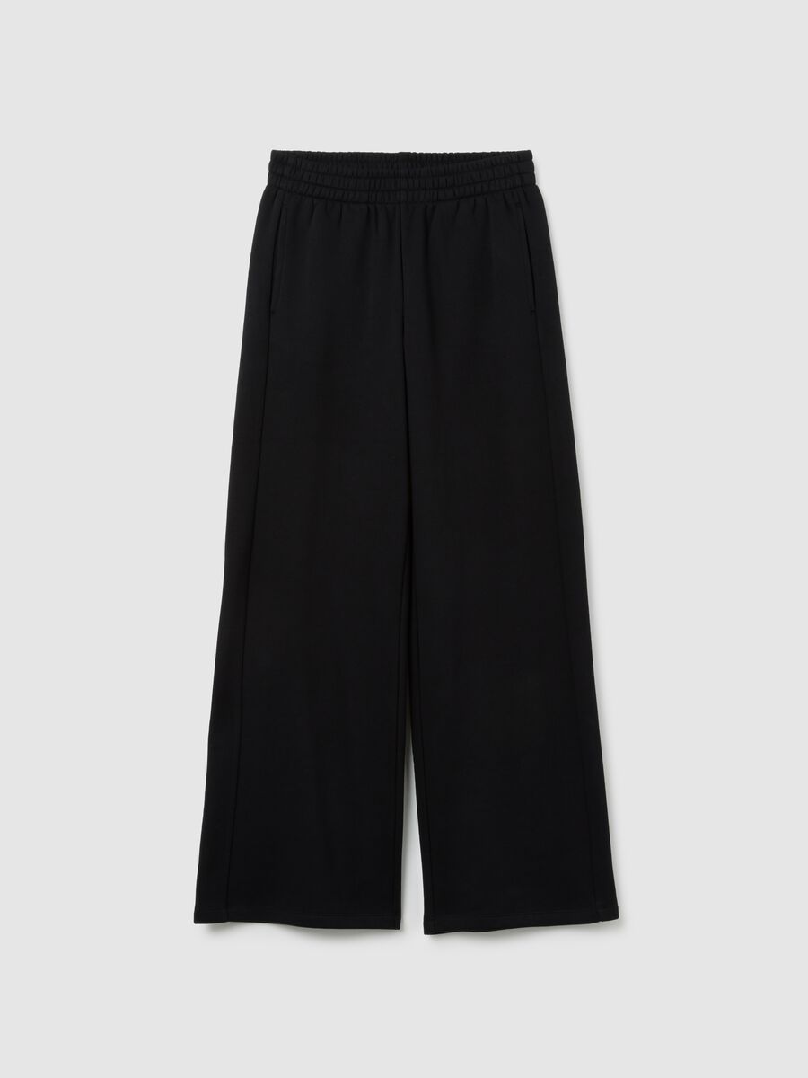 Black Relaxed Fit Cotton Blend Trousers_4