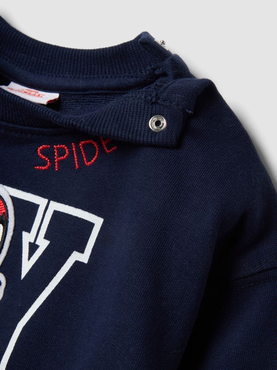 Completo over fit jogging blu in puro cotone con stampa Spidey per bimbo_3