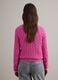 Pink pure cotton regular fit pullover with cable knit design_3