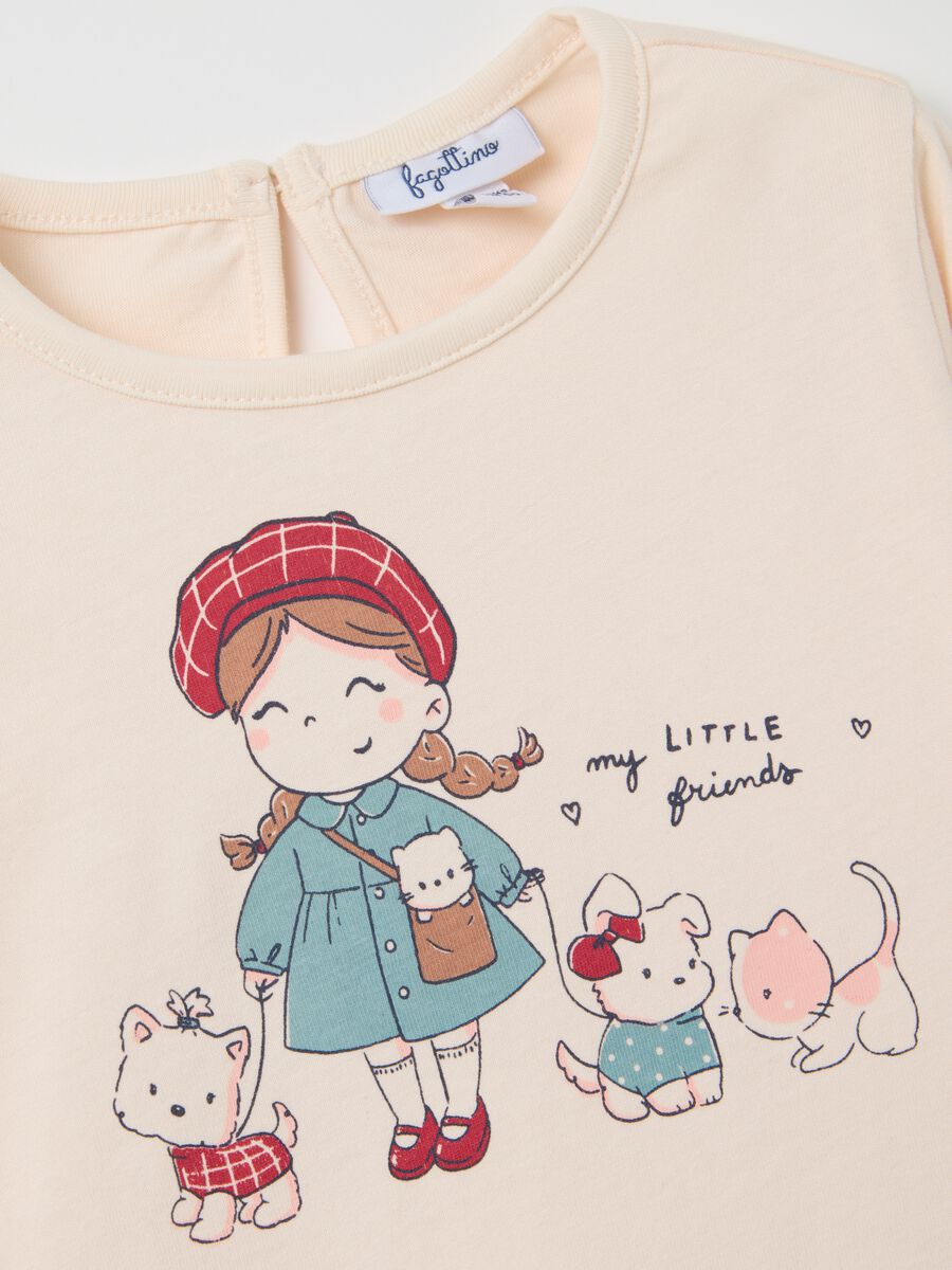 Girls' beige pure cotton regular fit sweater_2