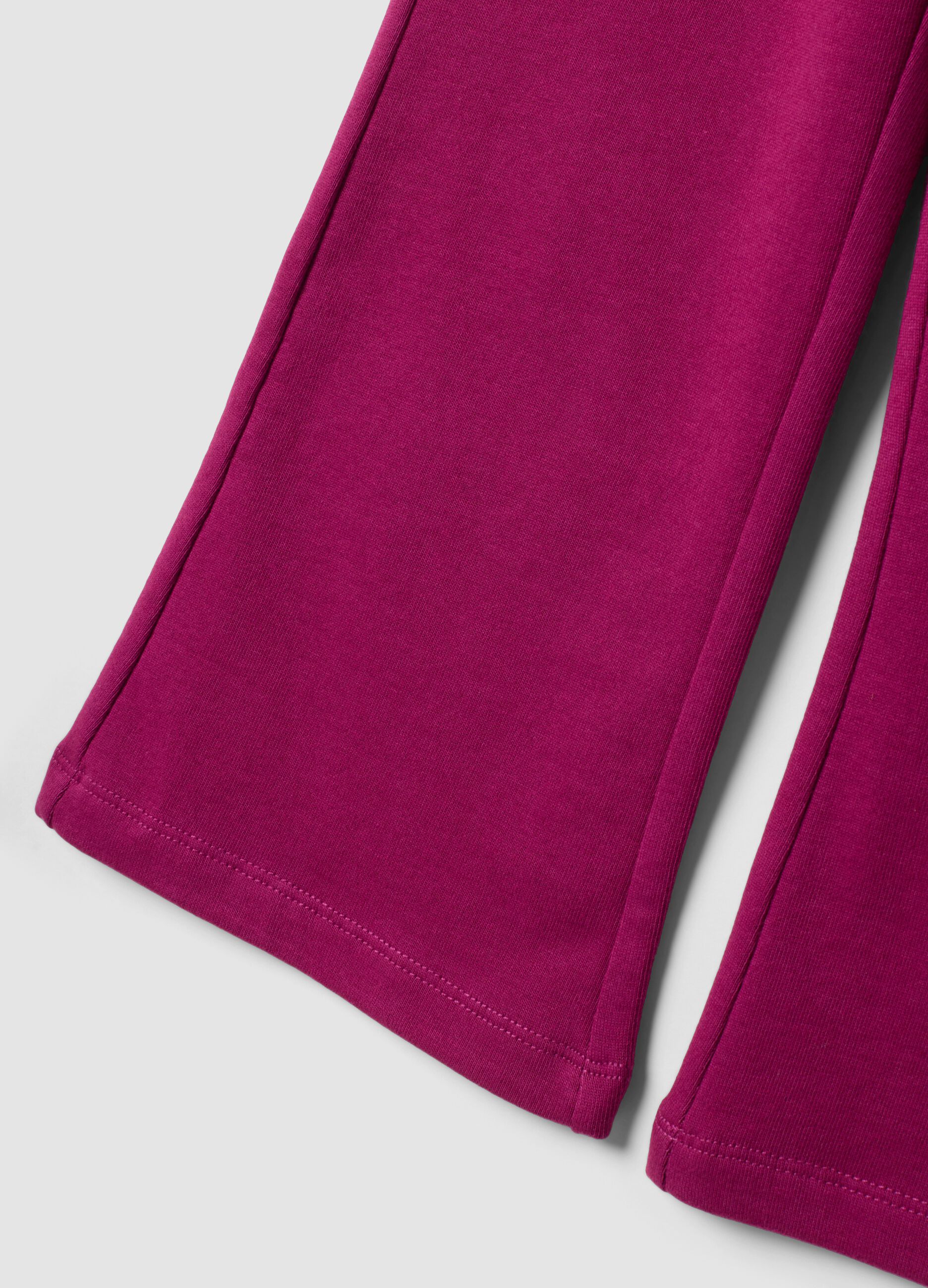 Girls&rsquo; purple flared cotton joggers