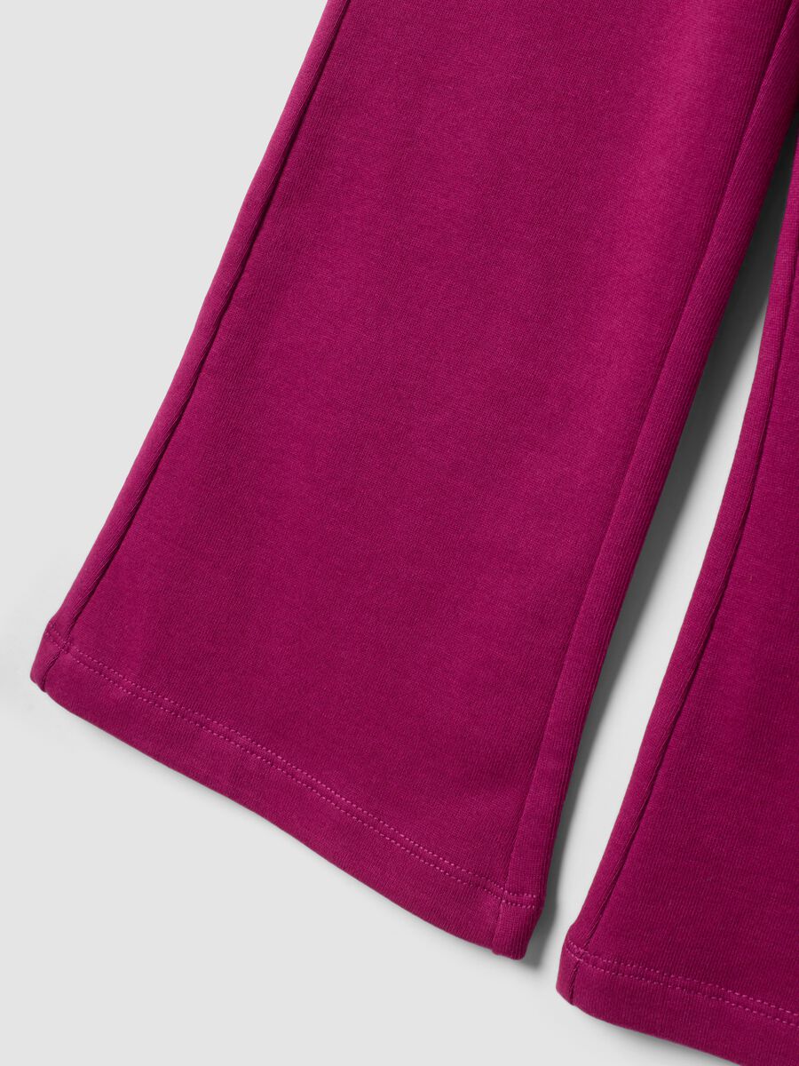 Jogger viola flare fit in puro cotone per bambina_3