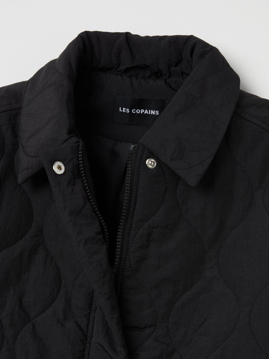 Short quilted jacket with buttons_5