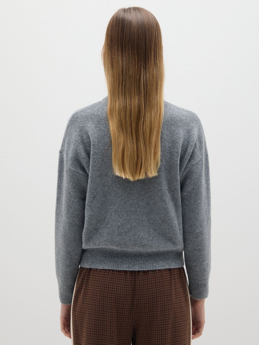 Grey regular fit jumper with print_2