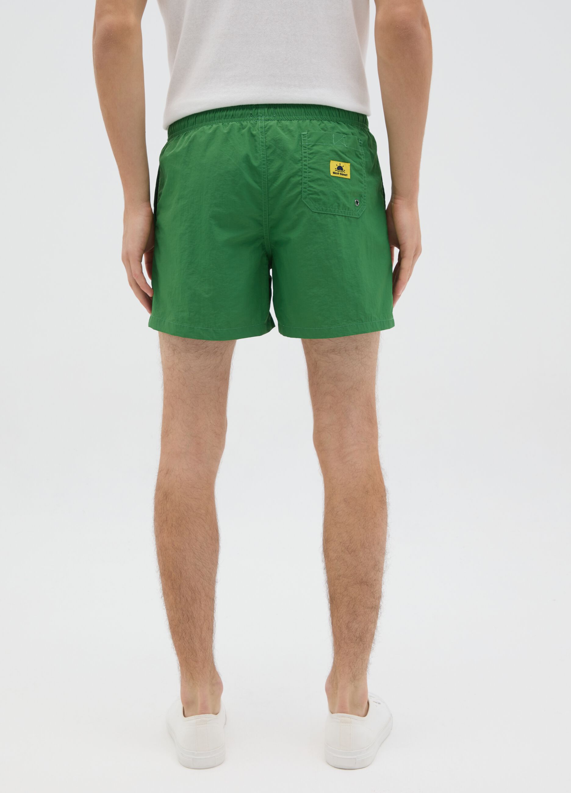 Pantaloncini da uomo in misto verde regular fit