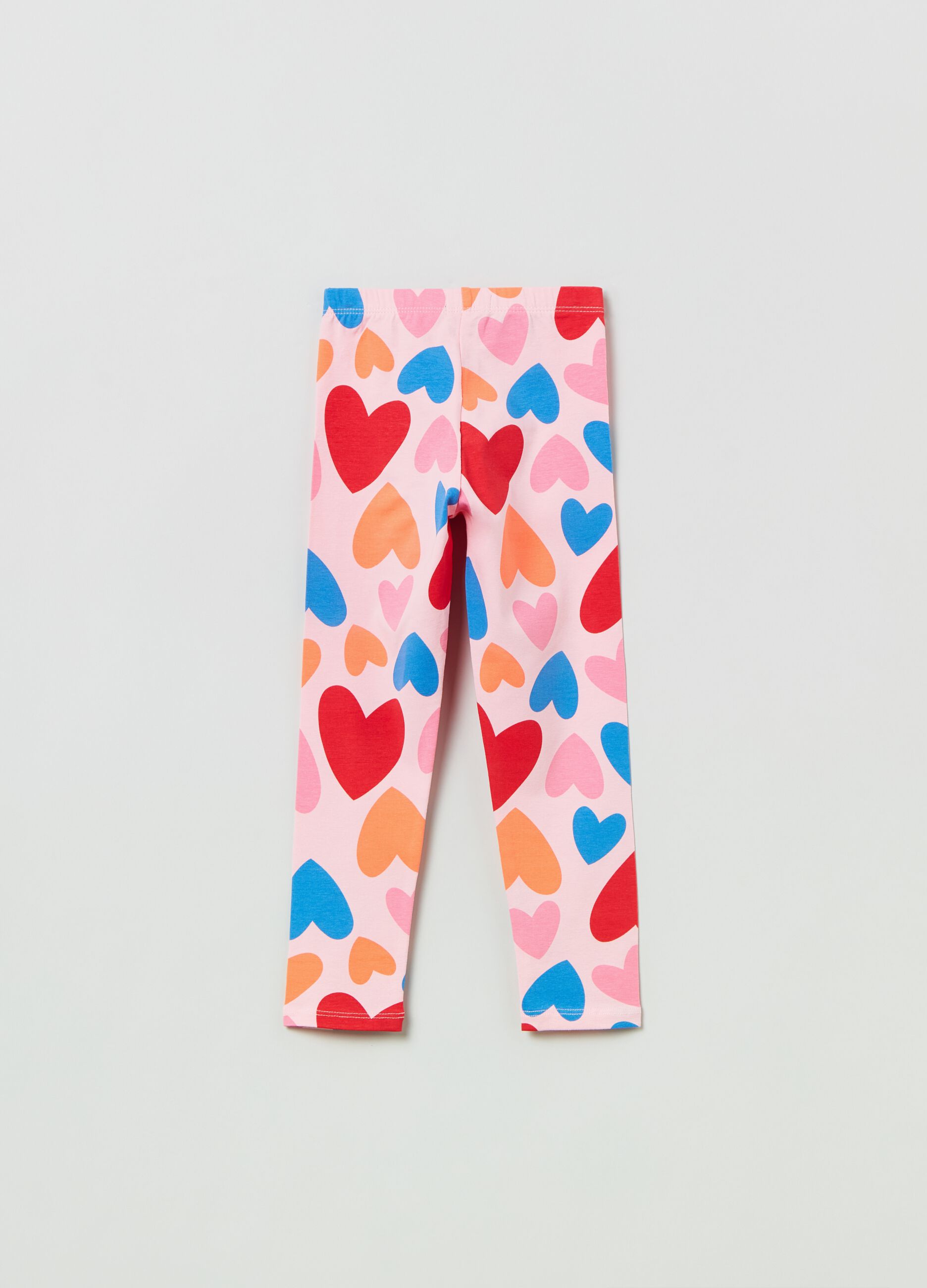 Leggings in cotone stretch con stampa 