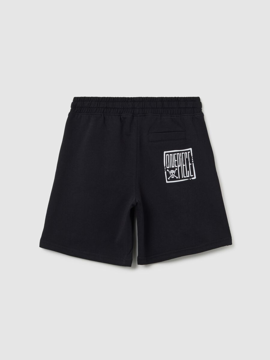 Boys' Black Pure Cotton Shorts with Print_1