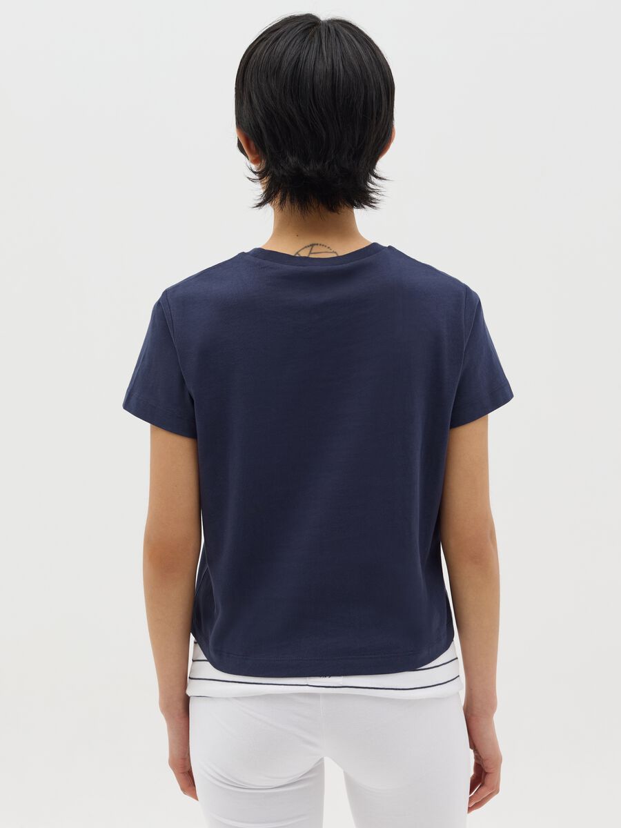 Blue boxy-fit T-shirt in cotton_3