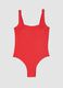 Red one-piece swimsuit in stretch fabric_0