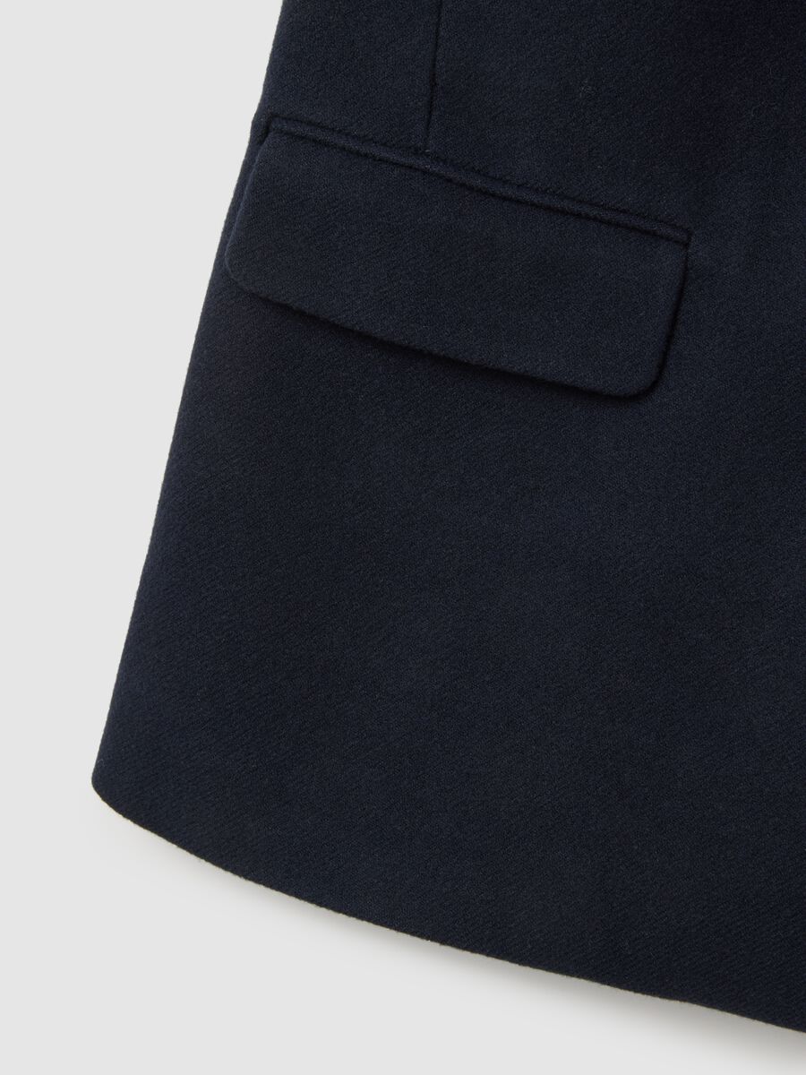 Regular fit blue waistcoat with button_6