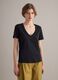 T-shirt in puro cotone nero regular fit con collo a V_2