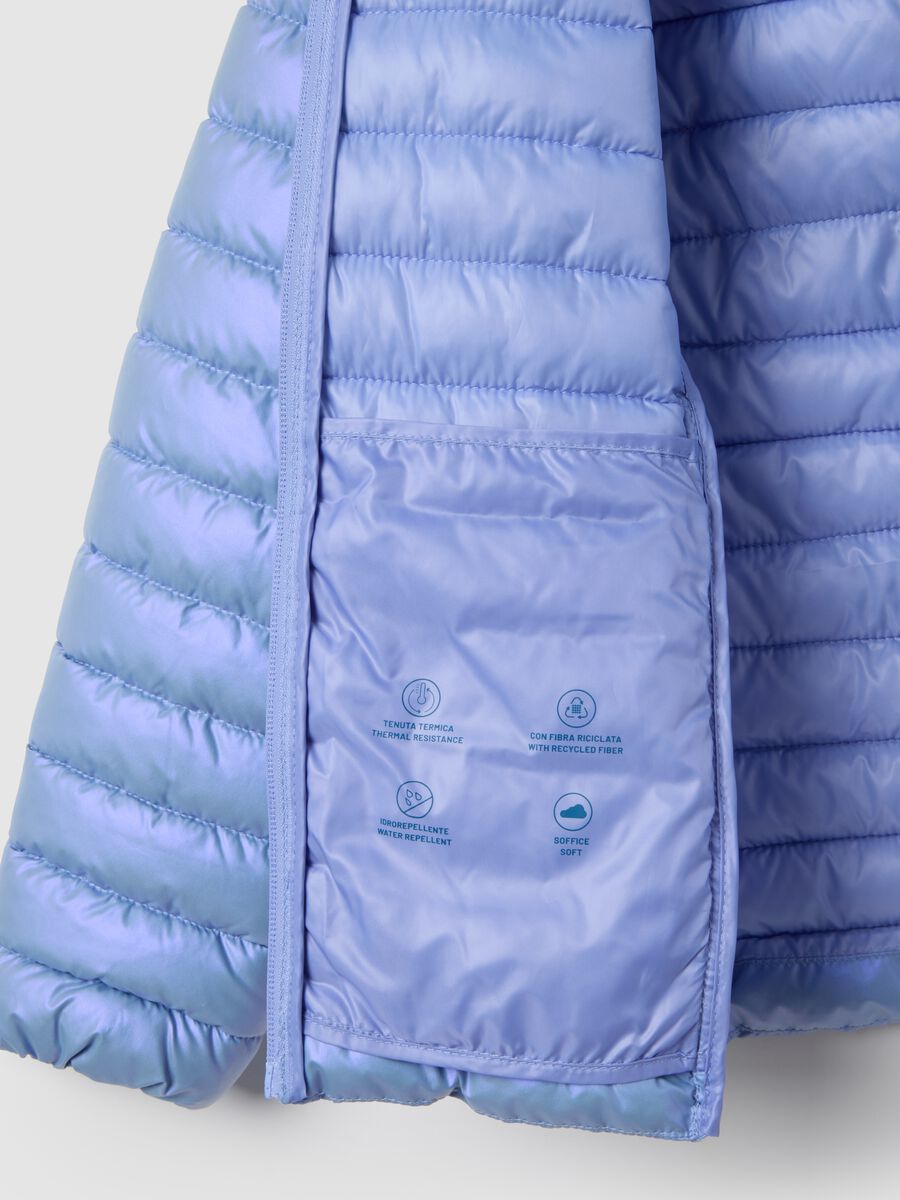 Giacca invernale azzurra da ragazza con cappuccio e zip_2