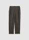 Pantaloni marroni a quadri in tessuto elasticizzato regular fit_4
