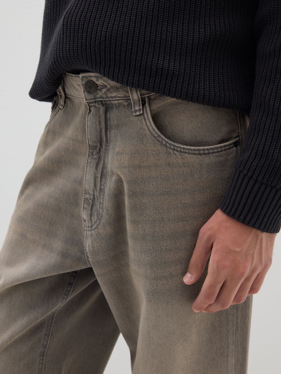 Brown baggy jeans in pure cotton_3
