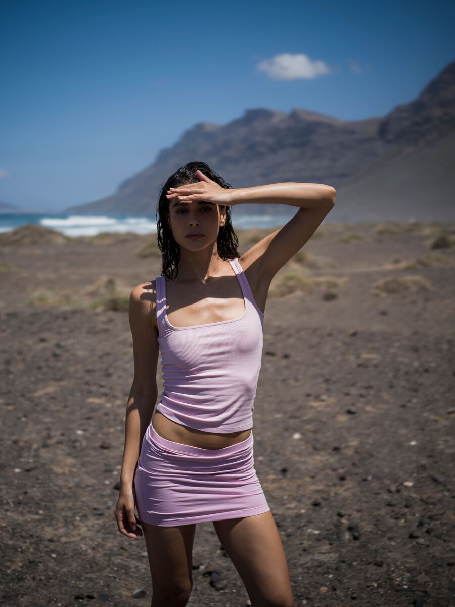 Square Neck Pink Tank Top_0