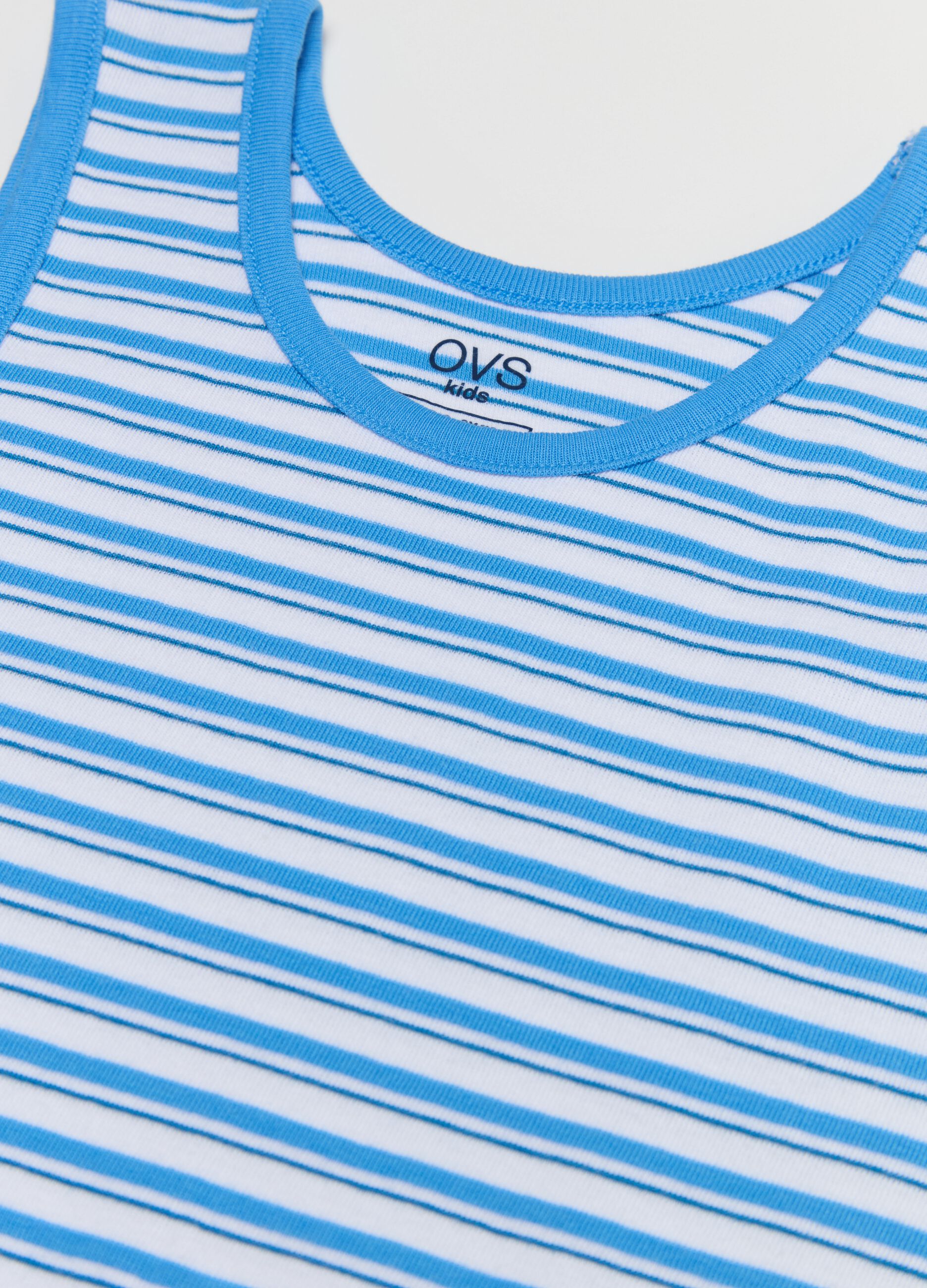 Two-pack racerback vests in striped organic cotton