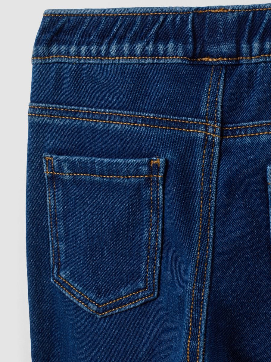 Jeggings blu flare fit in cotone elasticizzato per bambina_3