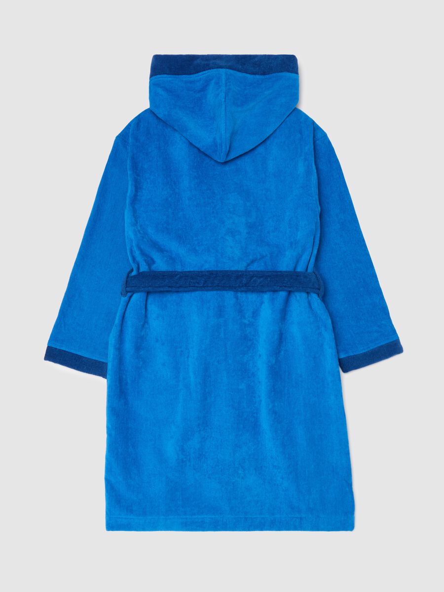 Cotton bathrobe with contrasting trims_1