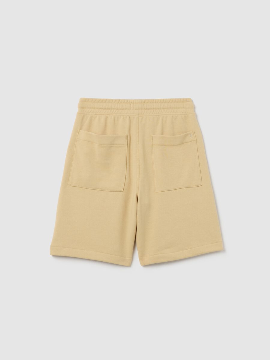 Beige cargo shorts in French terry_1