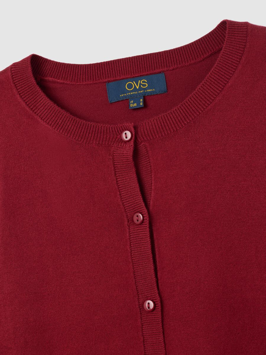 Red viscose blend cardigan regular fit_5
