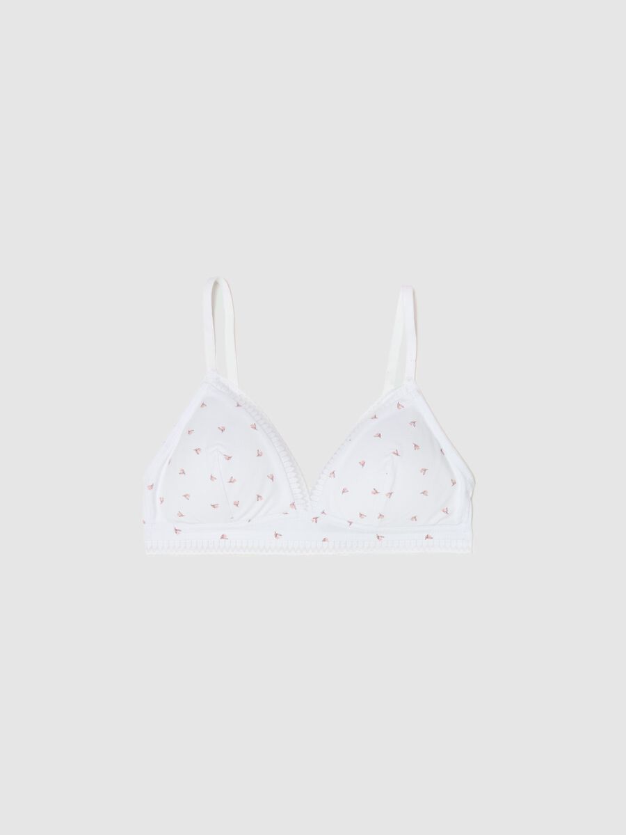 Semi-padded triangle bra in stretch cotton_4
