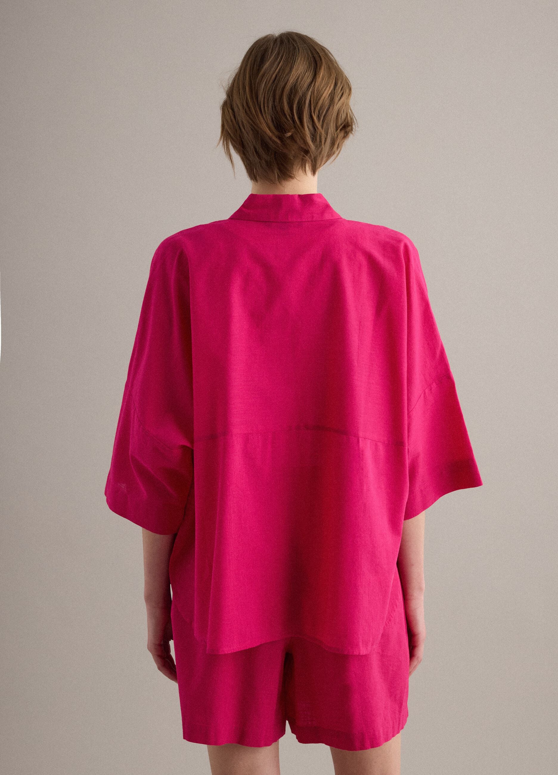 Pink pure cotton oversized shirt